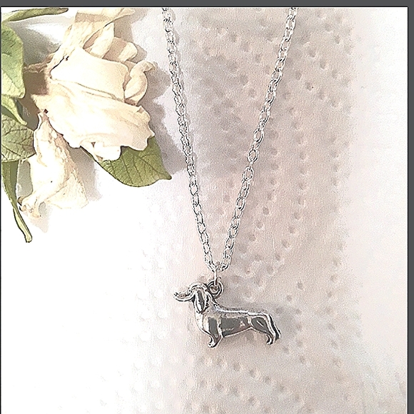 Doxie Dog Handmade Silver Charm Pendant Necklace 18"-22" chain lobster c… - Picture 7 of 8